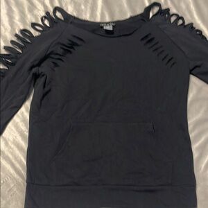 VENUS Black Cutout Sweatshirt